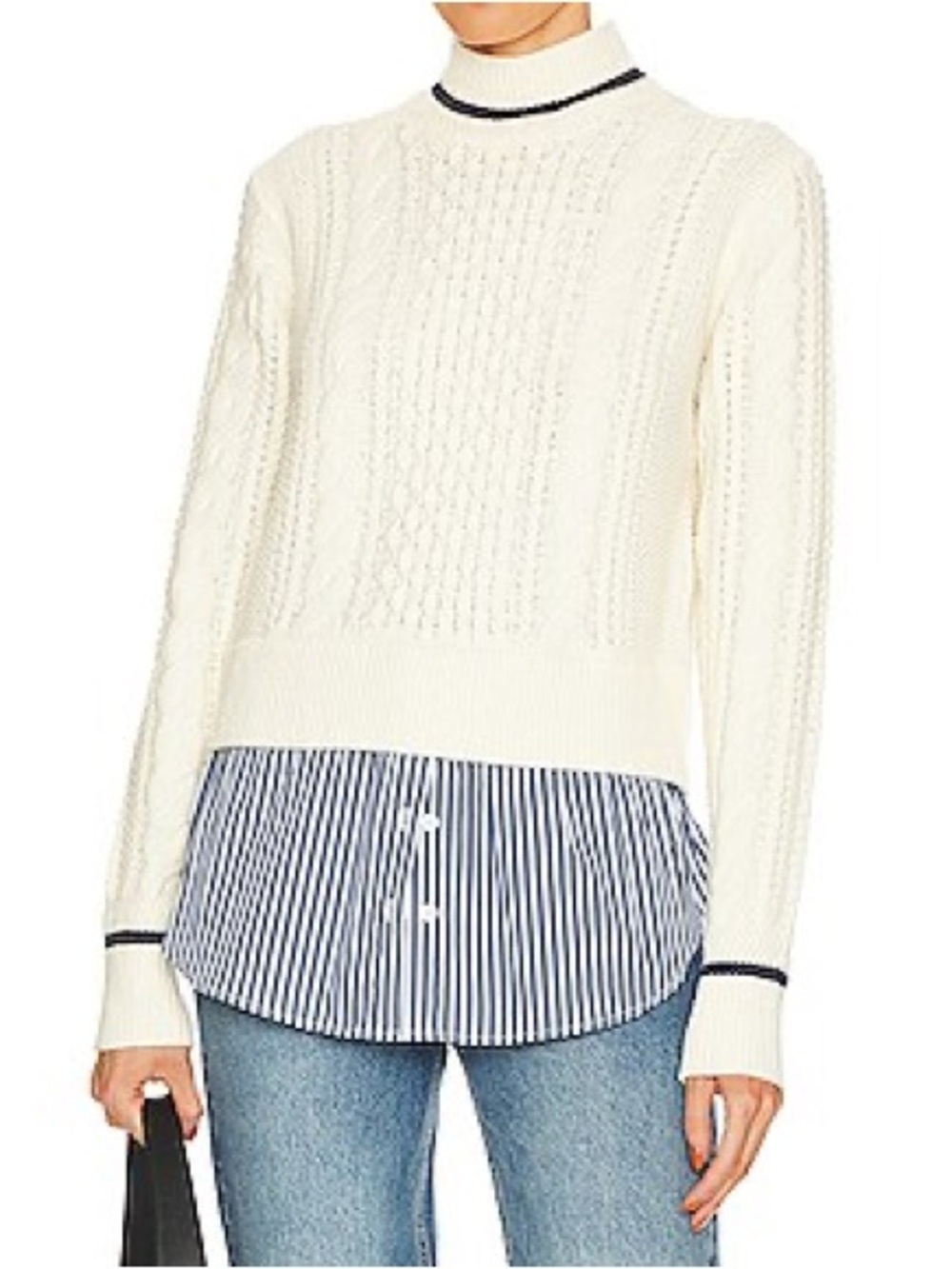 Veronica Beard Fritz Mixed Media Sweater